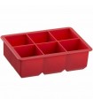 Ice Cube Mold with 6 Cavities - Red